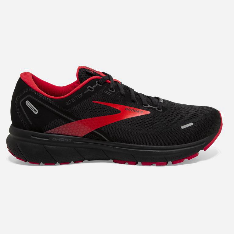 Brooks Ghost 14 Gtx Israel - Men's Cushion Road Running Shoes - Black/Blackened Pearl/Red (93602-OGI